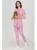 Spodnie medyczne damskie na gumie liliowy róż